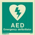 4347C Jalite Photoluminescent Emergency Defibrillator Sign 150 x 150mm