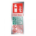 Polished Aluminium Metal Foam Fire Extinguisher ID Sign - Jalite ME6361MR