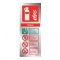 Polished Aluminium Metal Water Fire Extinguisher ID Sign - Jalite ME6362MR