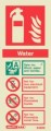 Fire Extinguisher ID Sign Water Photoluminescent Fire Ext ID Signs