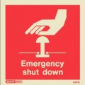 6001C Jalite Photoluminescent Emergency Shut Down Sign 150x150mm