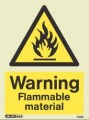 7422D Jalite Photoluminescent Warning Flammable Material Sign 200 x 150mm