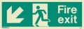 433K Down Left Arrow Photoluminescent Fire Exit Sign (150 x 400mm) (Rigid PVC Material)