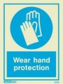 Wear Hand Protection PPE Safety Sign - Photoluminescent - Jalite 5170D