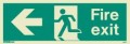 430K Left Hand Photoluminescent Fire Exit Sign (150 x 400mm) (Rigid PVC Material)