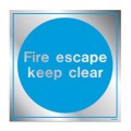 Metal Fire Escape Keep Clear Sign 200 x 200mm - Jalite ME5190ER