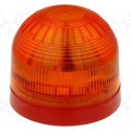 Klaxon PSB-0026 LED Beacon With Shallow Base - Amber Lens With Red Body