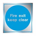 Metal Fire Exit Keep Clear Sign 200 x 200mm - Jalite ME5257ER